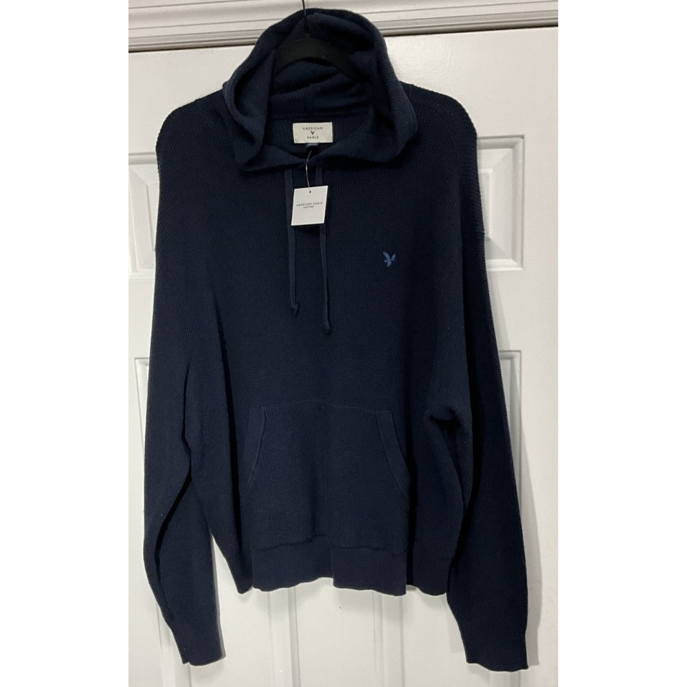 American Eagle (REDUCED)(Reg.64.95) Navy Blue Knitted Hoodie Men's Large